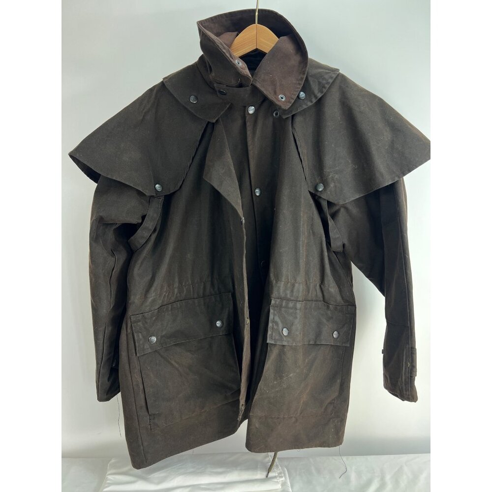 Outback Trail By Foxfire M Brown Waxed Cotton Riding Coat Barn Field